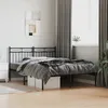 Image de vidaXL Cadre de lit mÃ©tal avec tÃªte de lit noir 140x190 cm