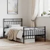 Image de vidaXL Cadre de lit mÃ©tal sans matelas avec pied de lit noir 100x190cm