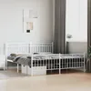 Image de vidaXL Cadre de lit mÃ©tal sans matelas et pied de lit blanc 183x213 cm