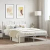 Image de vidaXL Cadre de lit mÃ©tal avec tÃªte de lit blanc 150x200 cm