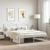 Image de vidaXL Cadre de lit mÃ©tal sans matelas et tÃªte de lit blanc 183x213 cm