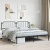Image de vidaXL Cadre de lit mÃ©tal sans matelas avec tÃªte de lit noir 193x203cm