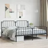Image de vidaXL Cadre de lit mÃ©tal sans matelas avec pied de lit noir 193x203cm