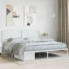 Image de vidaXL Cadre de lit mÃ©tal sans matelas et tÃªte de lit blanc 183x213 cm