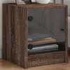 Image de vidaXL Tables de chevet et portes vitrÃ©es 2pcs chÃªne marron 35x37x42cm