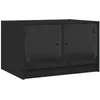 Image de vidaXL Table basse avec portes en verre noir 68x50x42 cm