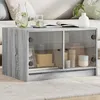 Image de vidaXL Table basse avec portes en verre sonoma gris 68x50x42 cm