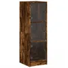 Image de Vidaxl Buffet Avec Portes En Verre ChÃªne FumÃ© 35x37x109 Cm
