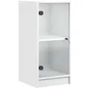 Image de vidaXL Armoire latÃ©rale avec portes en verre blanc 35x37x75,5 cm