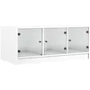 Image de vidaXL Table basse avec portes en verre blanc 102x50x42 cm