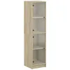 Image de Vidaxl Buffet Avec Portes En Verre ChÃªne Sonoma 35x37x142 Cm