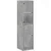 Image de vidaXL Buffet avec porte en verre gris bÃ©ton 35x37x142 cm