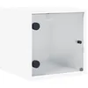Image de vidaXL Table de chevet avec porte en verre blanc 35x37x35 cm