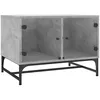 Image de vidaXL Table basse avec portes en verre gris bÃ©ton 68,5x50x50 cm