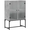 Image de vidaXL Armoire latÃ©rale avec portes en verre gris bÃ©ton 69x37x100 cm
