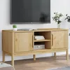Image de vidaXL Meuble TV FLORO cire marron 114x43x55 cm bois massif de pin