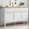 Image de vidaXL Buffet FLORO blanc 114x43x74 cm bois massif de pin