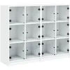 Image de vidaXL BibliothÃ¨que avec portes blanc 136x37x109 cm bois d'ingÃ©nierie