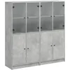 Image de vidaXL BibliothÃ¨que avec portes gris bÃ©ton 136x37x142 cm