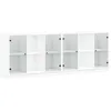 Image de vidaXL BibliothÃ¨que avec portes blanc 204x37x75 cm bois d'ingÃ©nierie