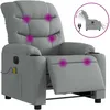Image de vidaXL Fauteuil de massage inclinable Ã©lectrique gris clair tissu