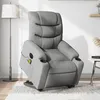 Image de vidaXL Fauteuil inclinable de massage Ã©lectrique Gris clair Tissu