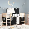 Image de vidaXL Lit mezzanine enfants et tunnel blanc/noir 80x200cm pin massif