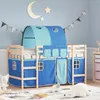 Image de vidaXL Lit mezzanine enfants avec tunnel bleu 90x190cm bois pin massif