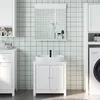 Image de vidaXL Meubles de salle de bain 2 pcs BERG blanc bois de pin massif