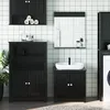 Image de vidaXL Meubles de salle de bain 3 pcs BERG noir bois de pin massif