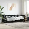 Image de vidaXL Lit coulissant sans matelas noir 2x(80x200) cm Bois massif