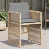 Image de Vidaxl Chaises De Jardin Avec Coussins Lot De 4 MÃ©lange Beige