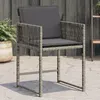 Image de Vidaxl Chaises De Jardin Avec Coussins Lot De 4 Gris RÃ©sine TressÃ©e