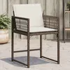 Image de Vidaxl Chaises De Jardin Avec Coussins Lot De 4 Marron RÃ©sine TressÃ©e