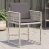 Image de Vidaxl Chaises De Jardin Avec Coussins Lot De 4 Gris Clair Poly Rotin