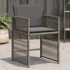 Image de Vidaxl Chaises De Jardin Avec Coussins Lot De 4 Gris RÃ©sine TressÃ©e
