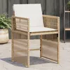 Image de Vidaxl Chaises De Jardin Avec Coussins Lot De 4 Beige RÃ©sine TressÃ©e