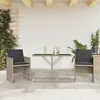Image de vidaXL Ensemble de bistro 3 pcs et coussins gris clair rÃ©sine tressÃ©e