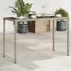 Image de Vidaxl Table De Jardin Dessus En Verre Gris 115x54x74cm RÃ©sine TressÃ©e