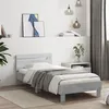 Image de vidaXL Cadre de lit sans matelas avec tÃªte de lit gris bÃ©ton 75x190 cm