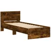 Image de vidaXL Cadre de lit tÃªte de lit chÃªne fumÃ© 90x190 cm bois ingÃ©nierie