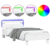 Image de vidaXL Cadre de lit avec tÃªte de lit et lumiÃ¨res LED blanc 90x190 cm