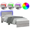 Image de vidaXL Cadre de lit tÃªte de lit et lumiÃ¨res LED sonoma gris 90x200 cm