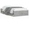 Image de vidaXL Cadre de lit avec tiroirs sans matelas sonoma gris 100x200 cm
