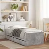 Image de vidaXL Cadre de lit avec tiroirs sans matelas gris bÃ©ton 90x200 cm