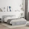 Image de vidaXL Cadre de lit avec tÃªte de lit gris bÃ©ton 140x190 cm