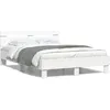 Image de vidaXL Cadre de lit avec LED sans matelas blanc 135x190 cm