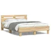Image de Vidaxl Cadre De Lit Avec Led Sans Matelas ChÃªne Sonoma 135x190 Cm