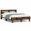 Image de Vidaxl Cadre De Lit Avec Led Sans Matelas ChÃªne FumÃ© 135x190 Cm