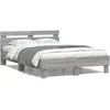 Image de vidaXL Cadre de lit avec LED sans matelas sonoma gris 135x190 cm